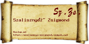 Szalisznyó Zsigmond névjegykártya